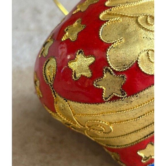 Vintage Cloisonne Bird Design Bulb Shaped Christmas Ornament - Picture 6 of 7